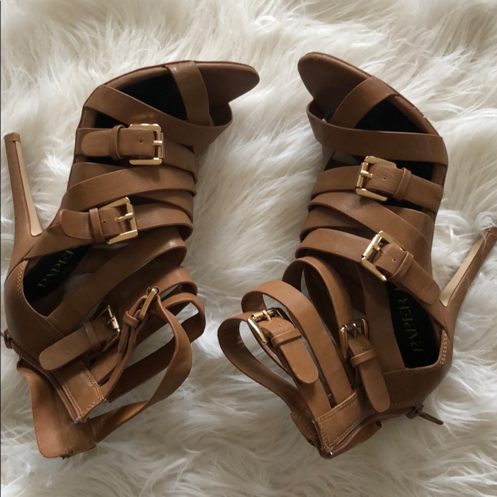 Lighter Brown strappy gladiator style heels
